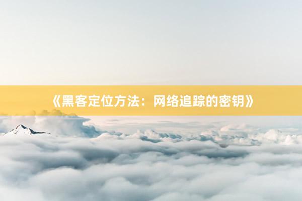 《黑客定位方法：网络追踪的密钥》